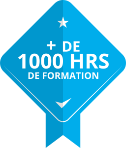 badge "plus de 1000 heures de formations"